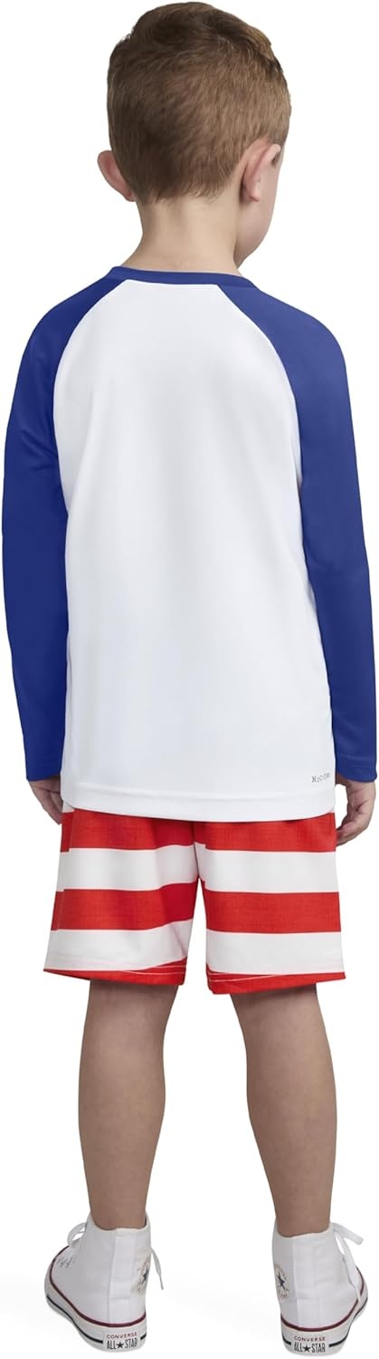 Hurley Boys’ Baby and Toddler Boys’ Swim Suit 2-piece Outfit Set(Americana)