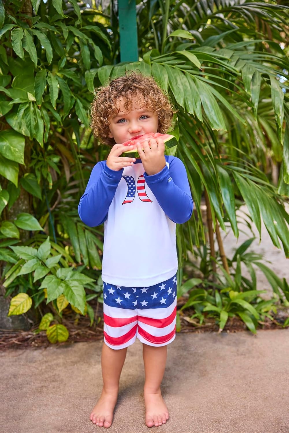 Hurley Boys’ Baby and Toddler Boys’ Swim Suit 2-piece Outfit Set(Americana)