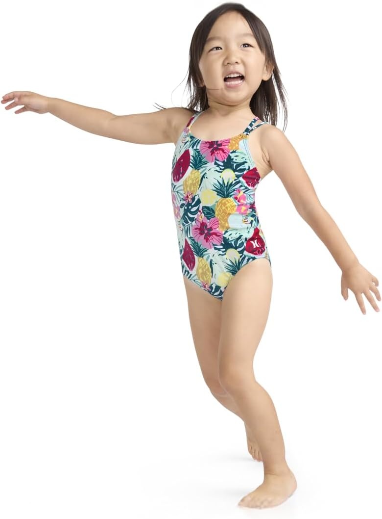Hurley Girls’ One Piece Swimsuit(Pink/Fruits)