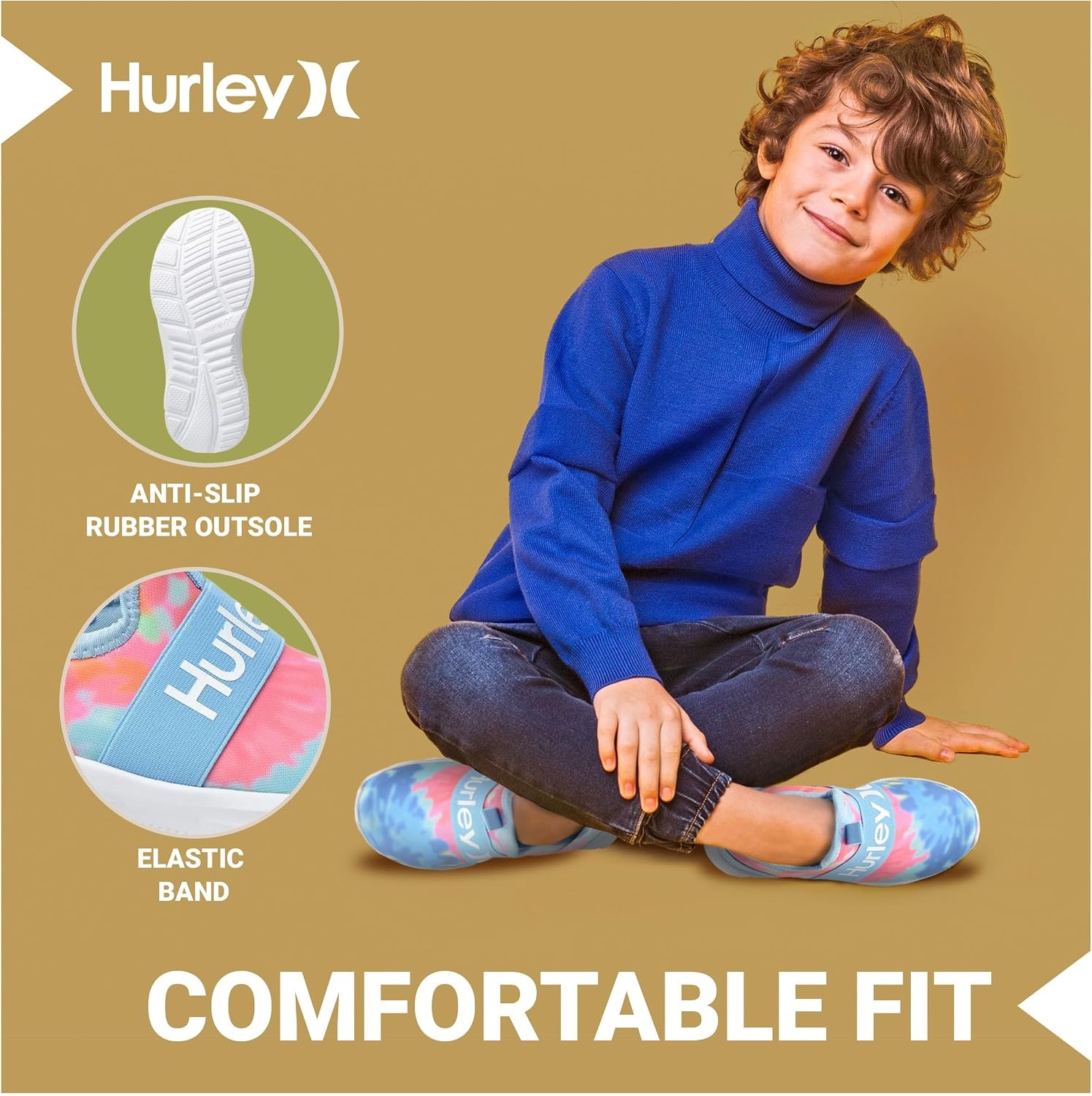 Hurley Kids Camby Lightweight Slip-on Sneakers, Walking, Basketball, Tennis, Running Shoes for Kids, Breathable Slip On Sports Shoes for Boys & Girls, with Padded Insole & Non-Slip Rubber Outsole(Fuchsia)
