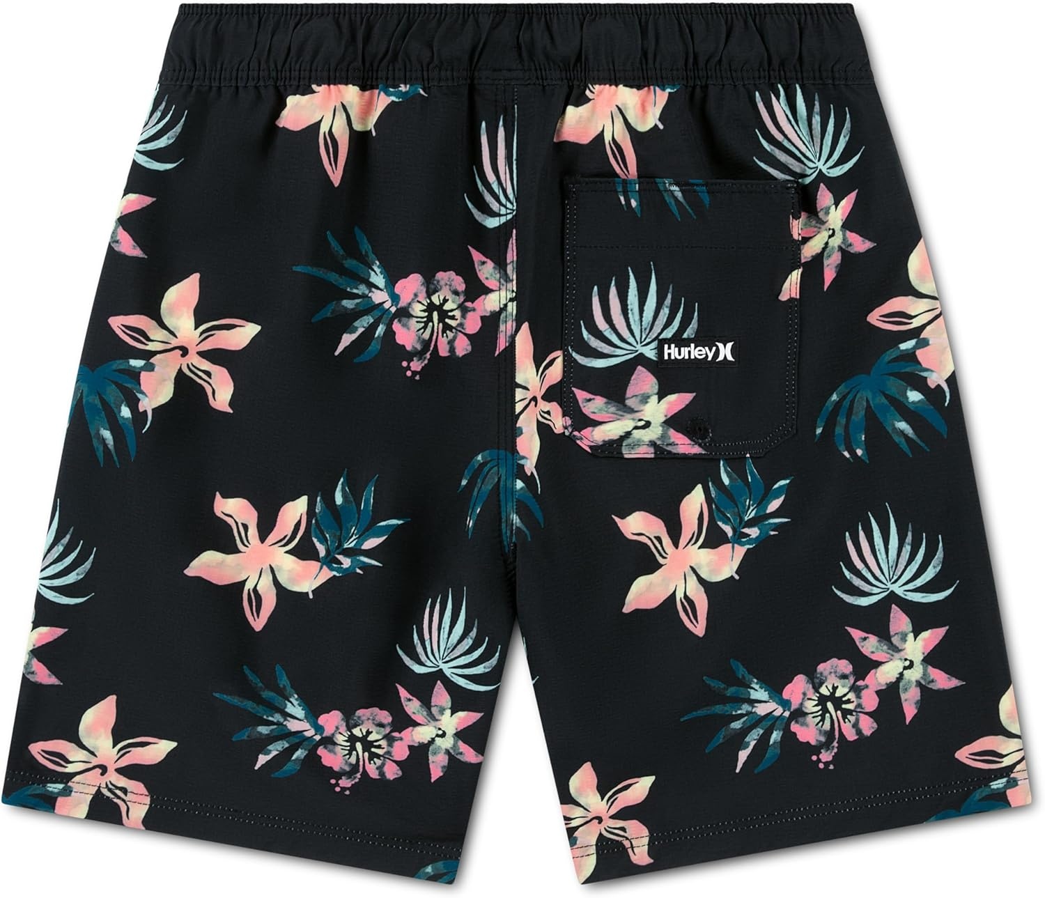 Hurley Boys’ Pull on Swim Trunks(Black/Floral)