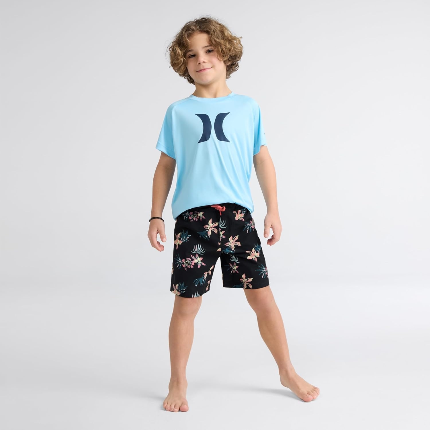 Hurley Boys’ Pull on Swim Trunks(Black/Floral)