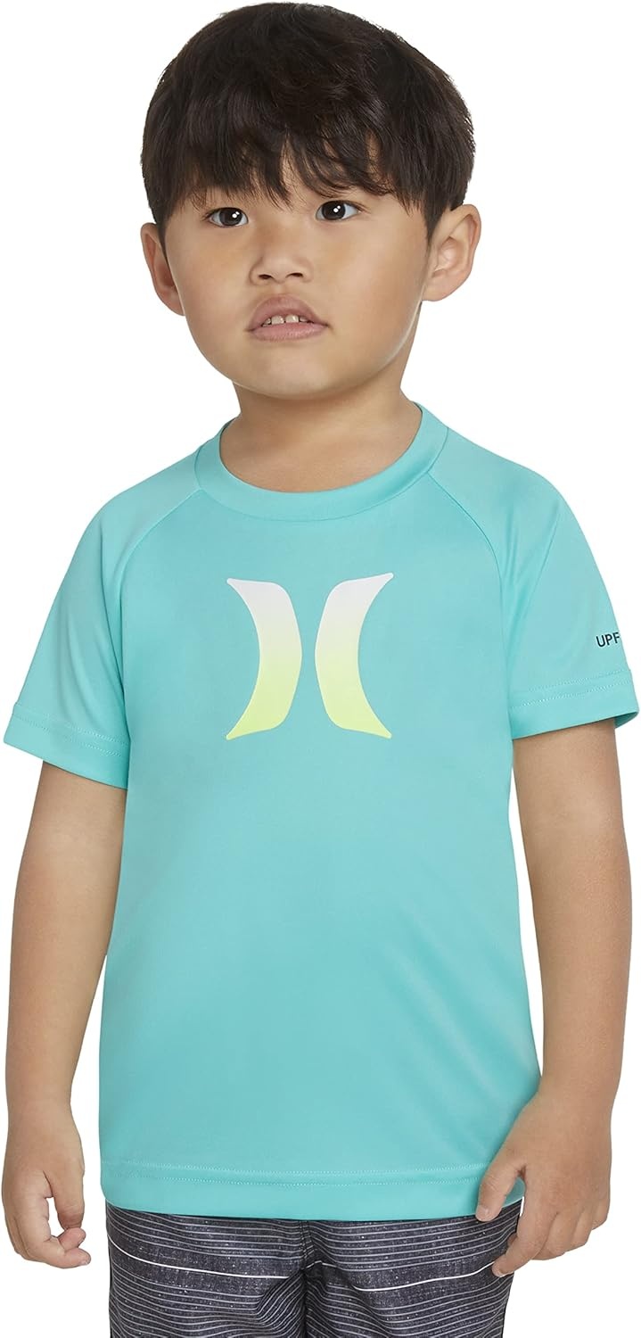 Hurley Boy’s Icon UPF 50+ Rash Guard Swim Shirt(Aurora Green/Icon)