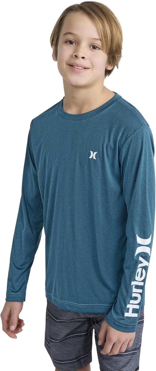 Hurley Boys’ Long Sleeve Graphic T-Shirt(Deepwaters)