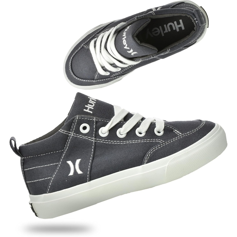 Hurley Roddy Kids High Top Skateboard Sneakers, Sports Shoes for Boys and Girls(Grey/White)