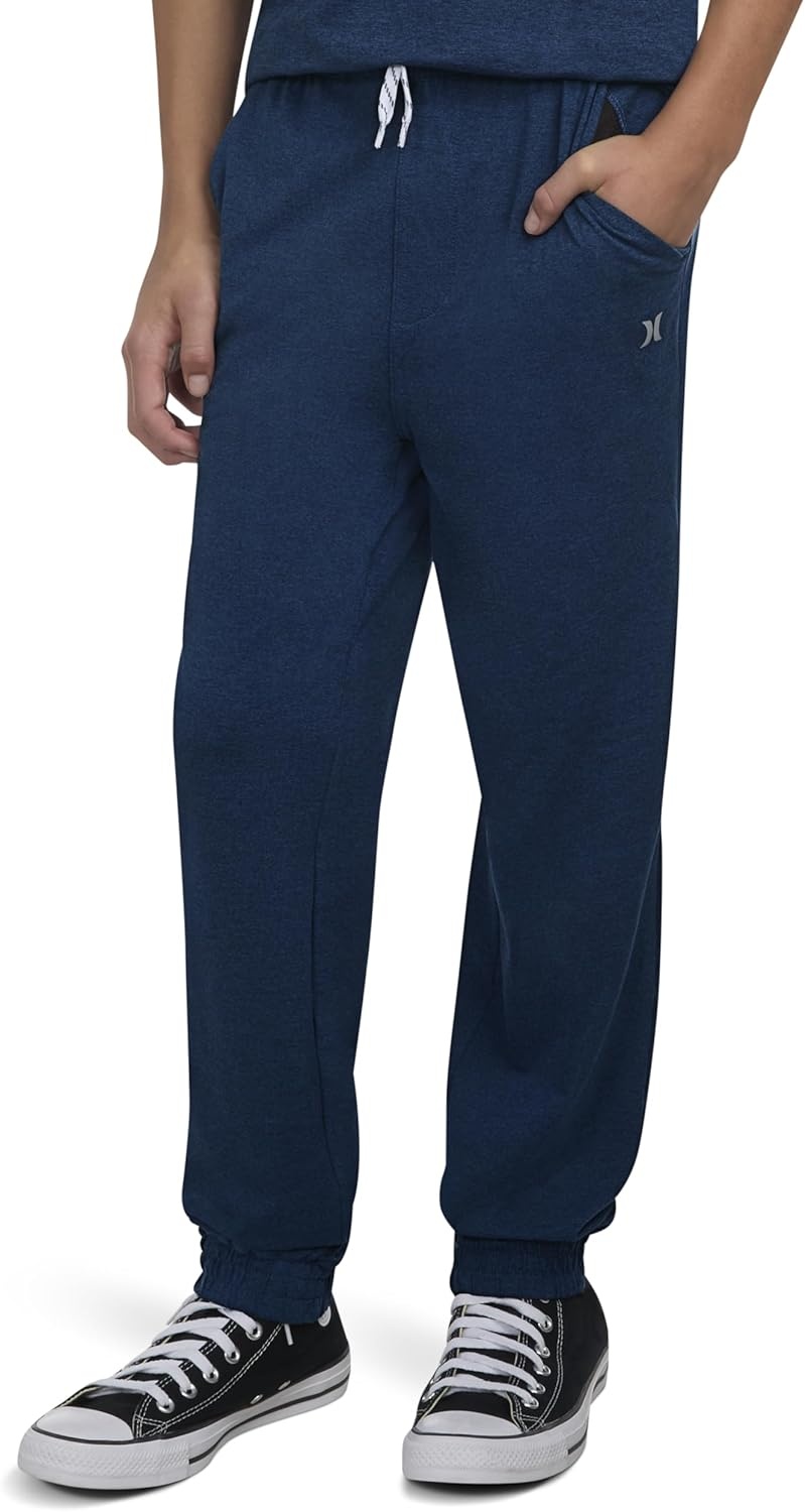 Hurley Boys’ Soft Knit Jogger Pants(Midnight Blue Heather)