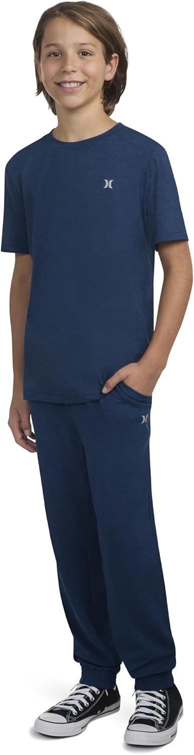 Hurley Boys’ Soft Knit Jogger Pants(Midnight Blue Heather)