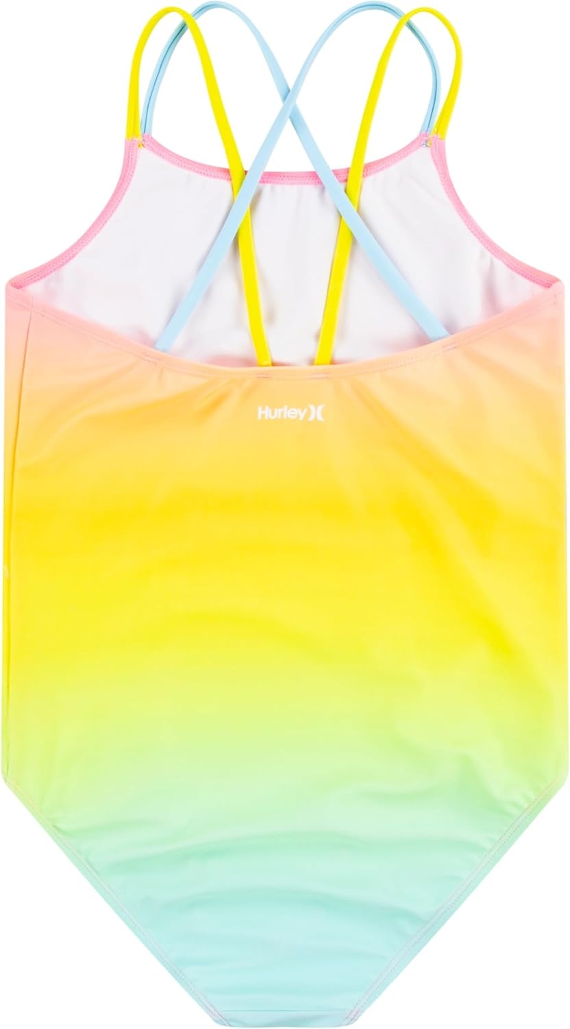 Hurley Girls’ One Piece Swimsuit(Pink Flamingo)