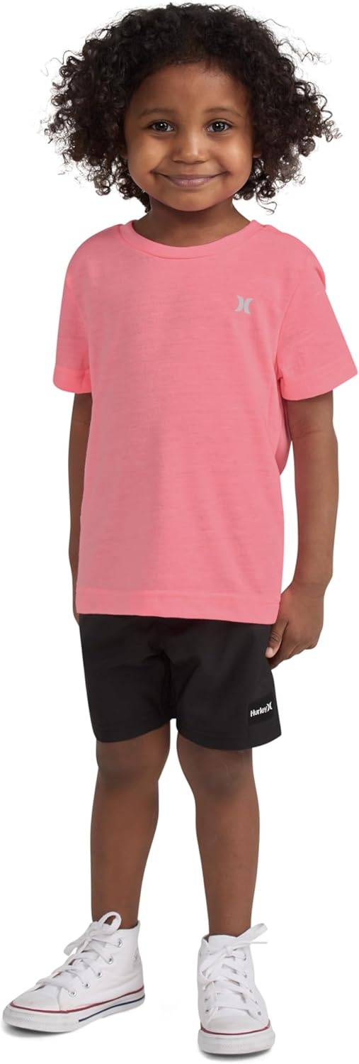 Hurley Boys’ Soft Basic Cloud Slub T-Shirt(Pink Flamingo)