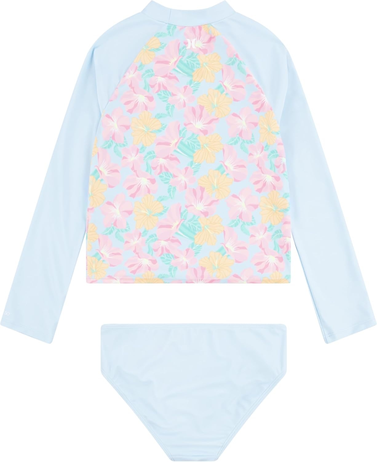 Hurley Girls Two-piece Rashguard Set (Big Kid)(Blue Ice/Floral)