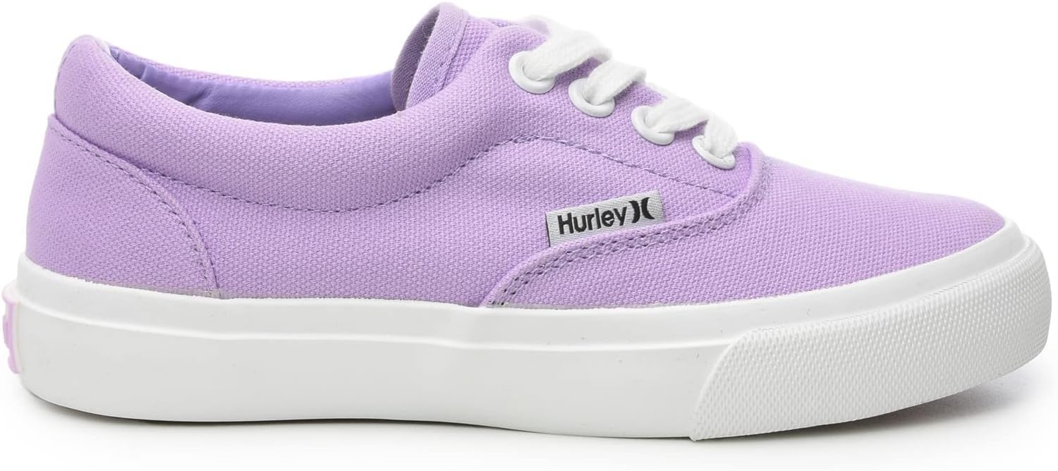 Hurley Marley Kids Lace Up Canvas Sneakers – Low Cut Skateboarding Shoes for Kids, Sports Shoes for Boys and Girls(Purple)