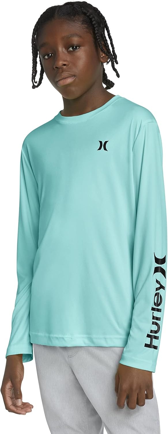 Hurley Boys’ Long Sleeve Graphic T-Shirt(Tropical Twist Heather)