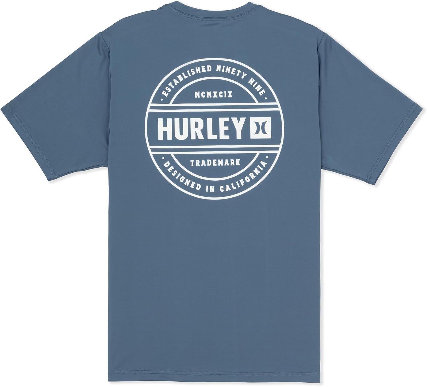 Hurley Men’s Short Sleeve Hybrid UPF 50+ Shirt, Quick Dry Rashguard Swim Top(Grey Teal)