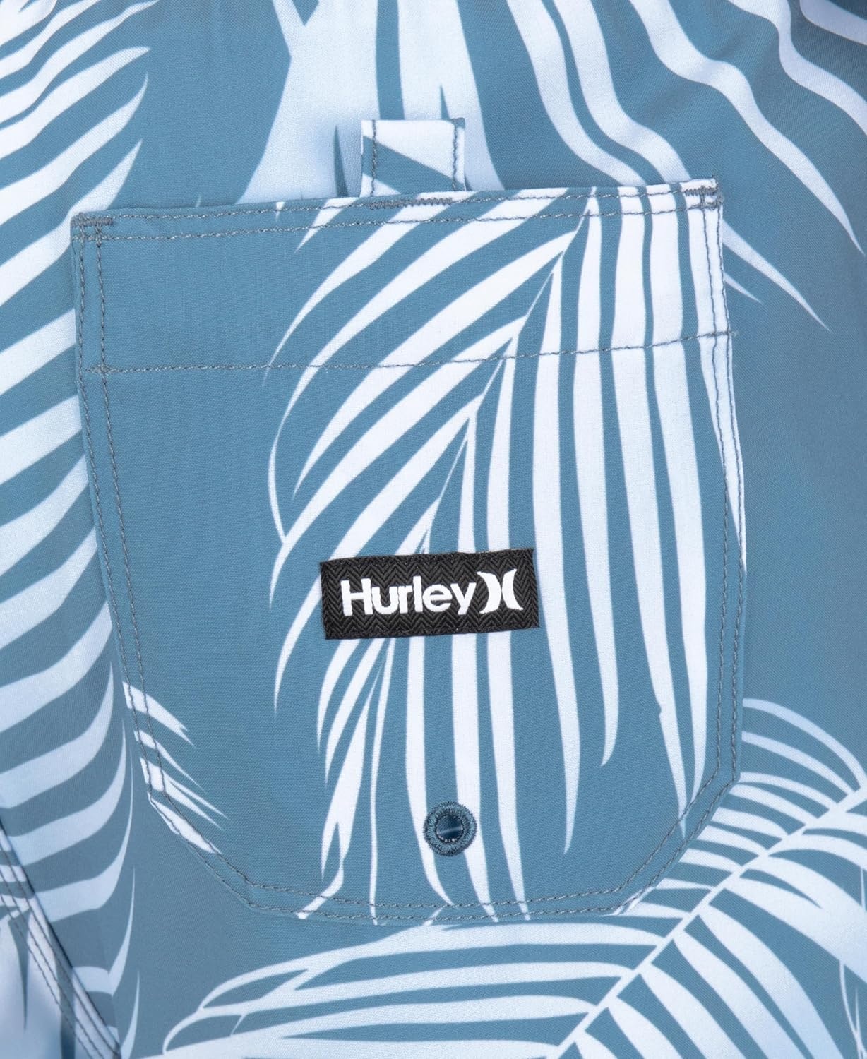 Hurley Men’s 4-Way Stretch Compression Lined 6″ Inseam Boardshort, 17″ Outseam, Elastic Waistband(Grey Teal – Leaf Print)