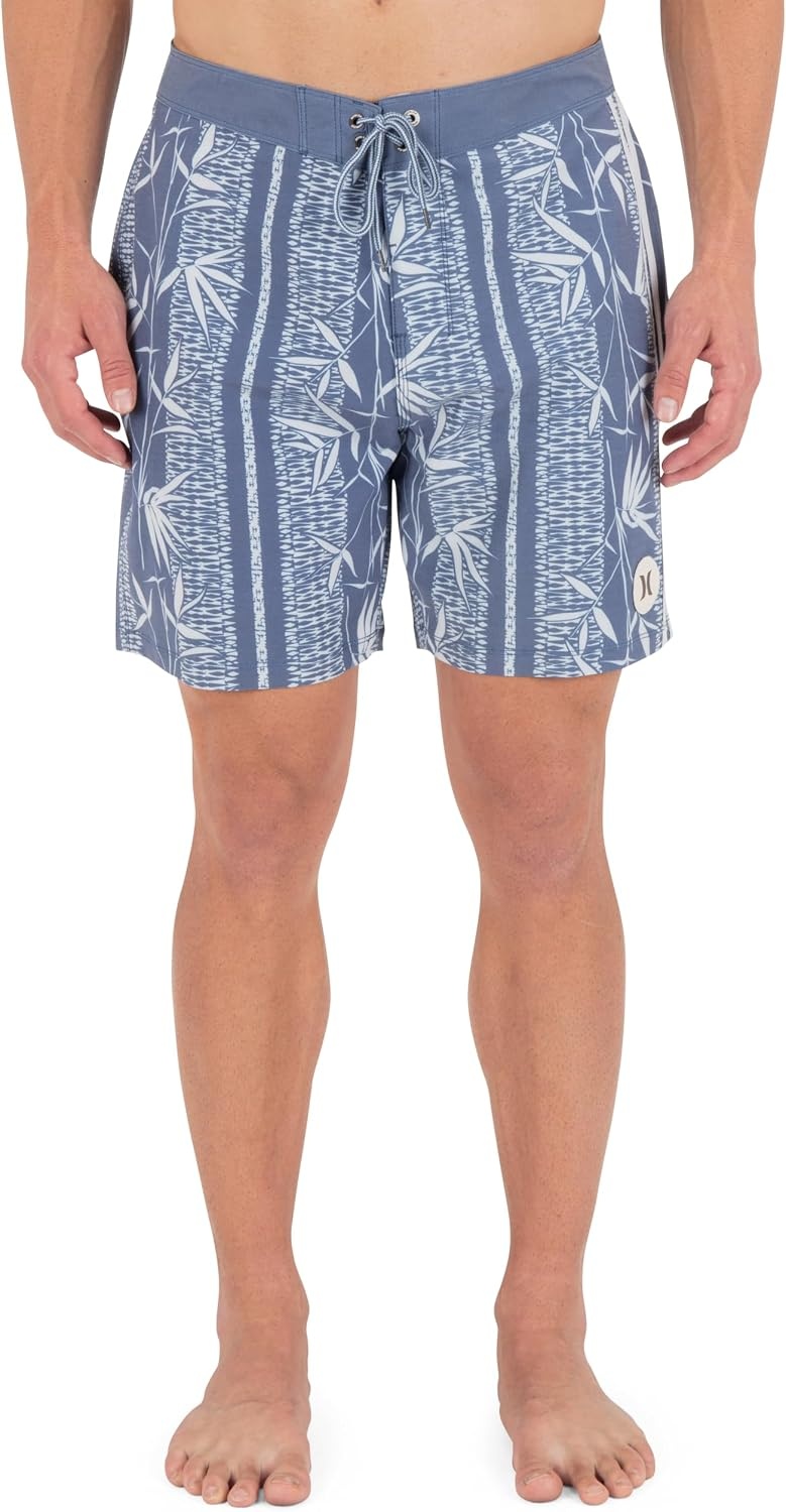 Hurley Men’s Phantom Naturals 4-Way Stretch 7″ Inseam Boardshort, 18″ Outseam, Quick Dry Swim Trunks(Monsoon)