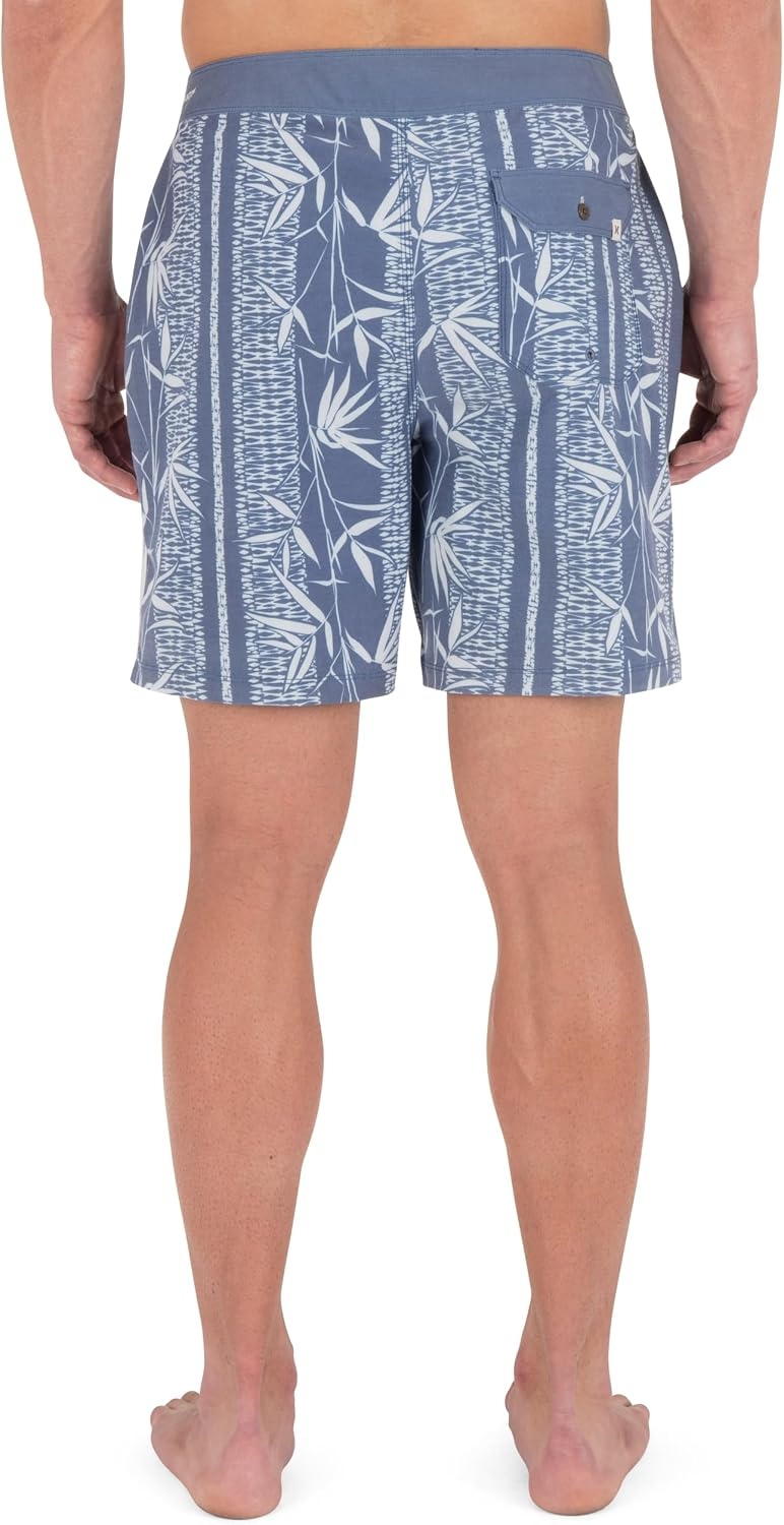 Hurley Men’s Phantom Naturals 4-Way Stretch 7″ Inseam Boardshort, 18″ Outseam, Quick Dry Swim Trunks(Monsoon)
