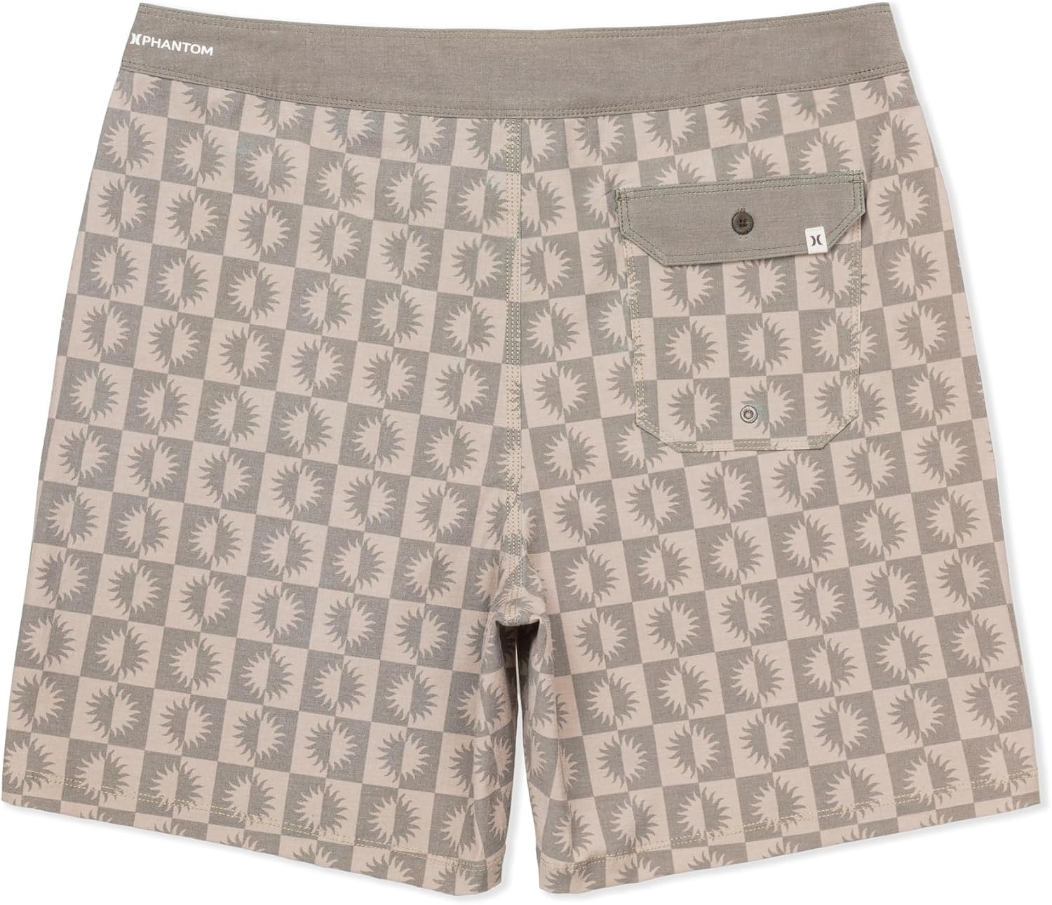 Hurley Men’s Phantom Naturals 4-Way Stretch 7″ Inseam Boardshort, 18″ Outseam, Quick Dry Swim Trunks(Woodside)