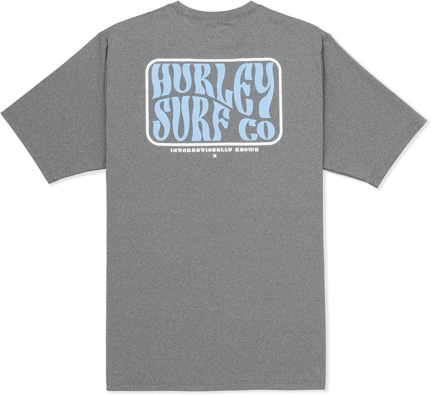 Hurley Men’s Short Sleeve Hybrid UPF 50+ Shirt, Quick Dry Rashguard Swim Top(Ion Grey Heather)
