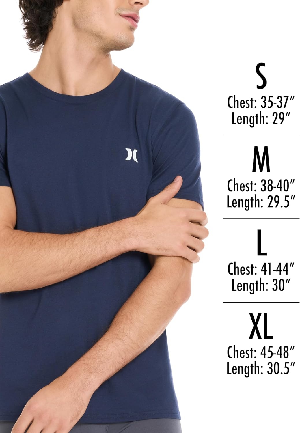 Hurley Men’s 2 Pack Cotton Crewneck Short Sleeve T-Shirt(Obsidian/Oatmeal Heather)