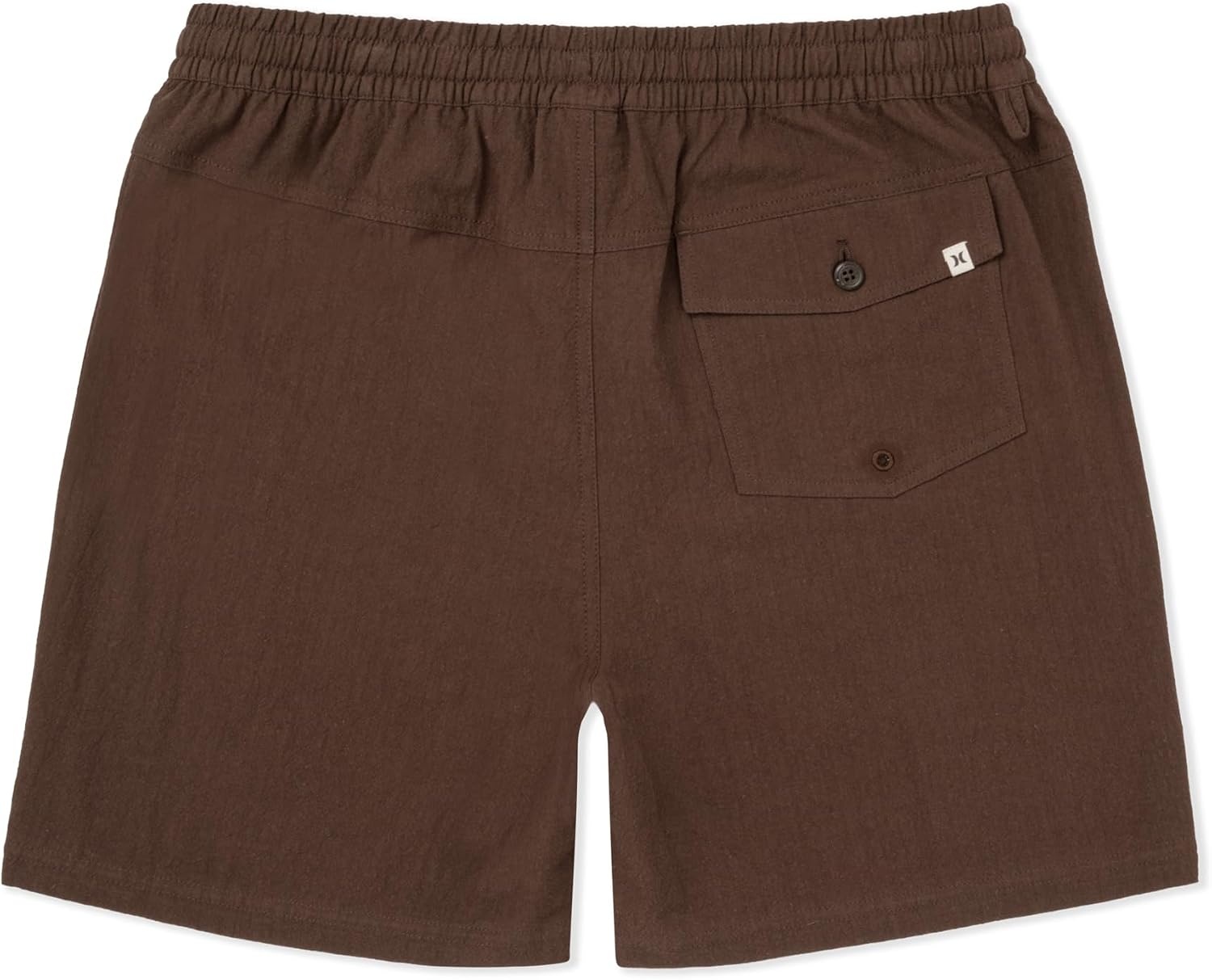 Hurley Men’s Naturals 6″ Inseam Cotton Walk Shorts, 17″ Outseam, Elastic Waistband & Drawstring(Espresso)