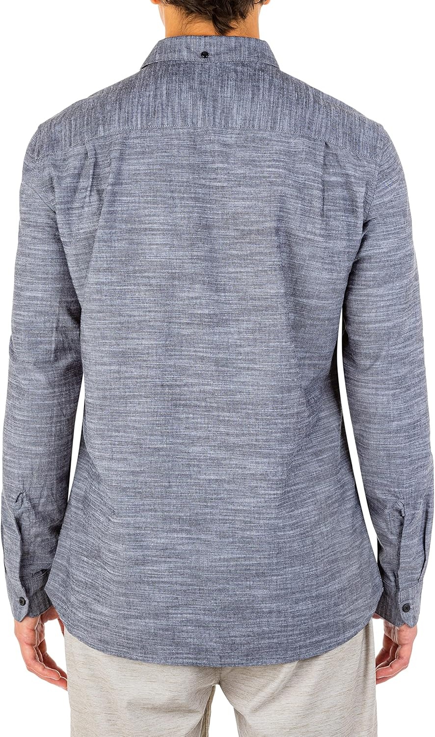 Hurley Men’s One and Only Textured Long Sleeve Button Up(Black)
