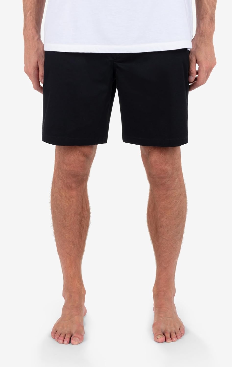 Hurley Men’s Icon Cotton Walk Short, 8″ Inseam 19″ Outseam, Button Closure(Black)