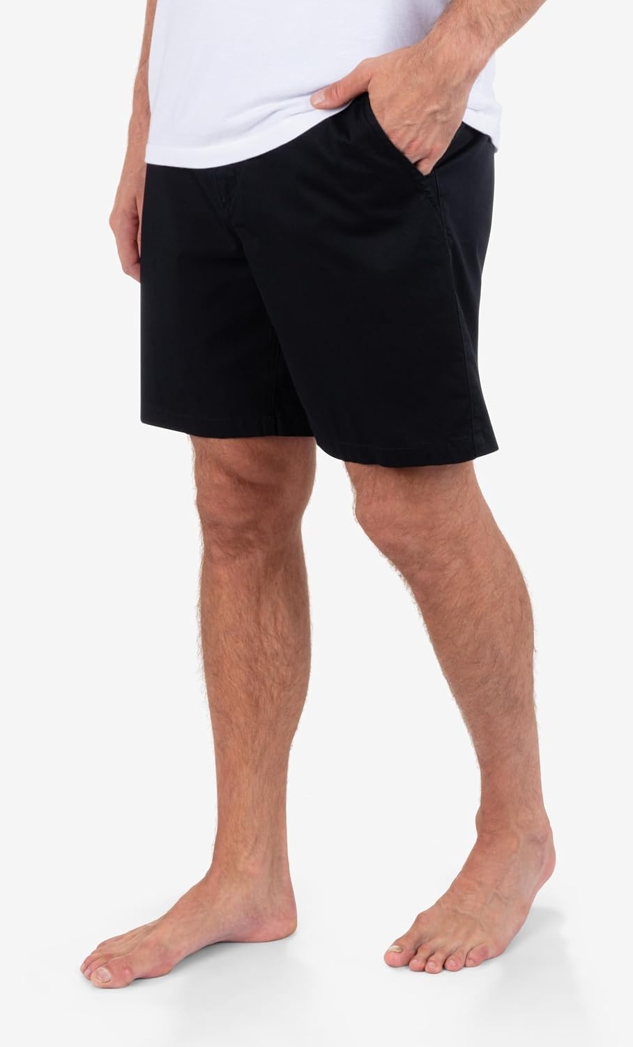 Hurley Men’s Icon Cotton Walk Short, 8″ Inseam 19″ Outseam, Button Closure(Black)
