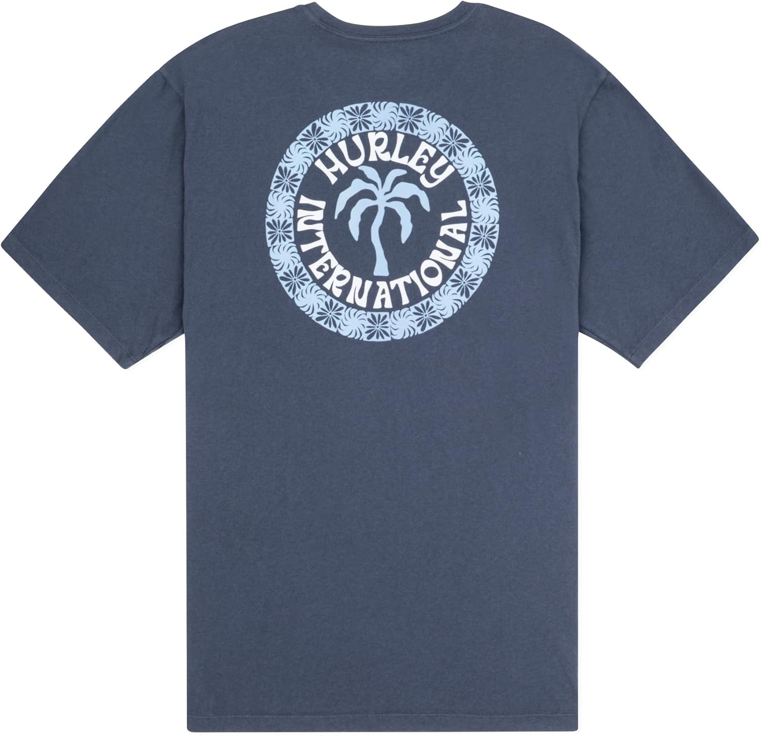 Hurley Men’s Palm Short Sleeve(Monsoon Blue)