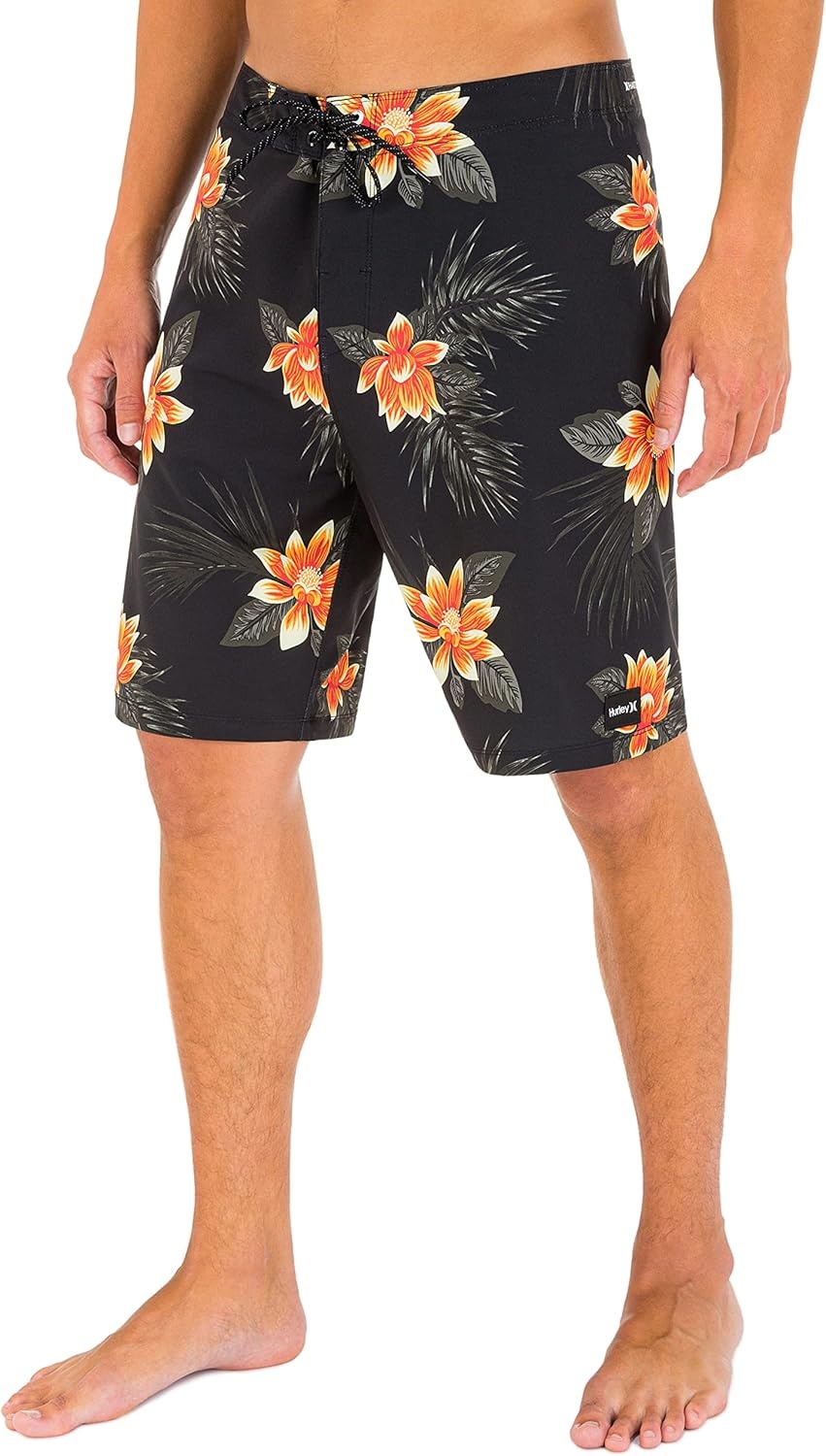 Printed 20″ Stretch Board Shorts(Black)