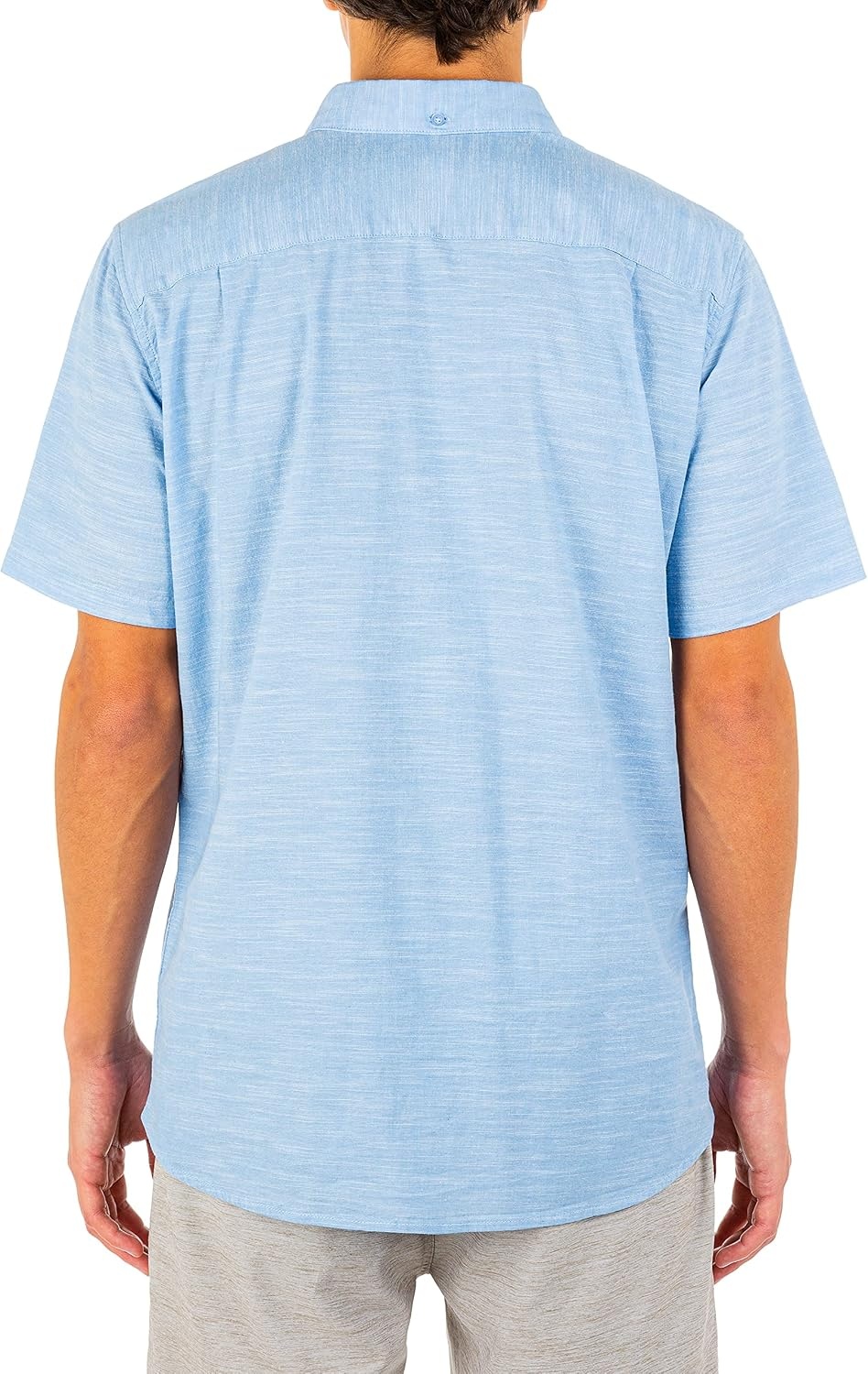 Hurley Men’s One and Only Textured Short Sleeve Button Up(Blue Ox)