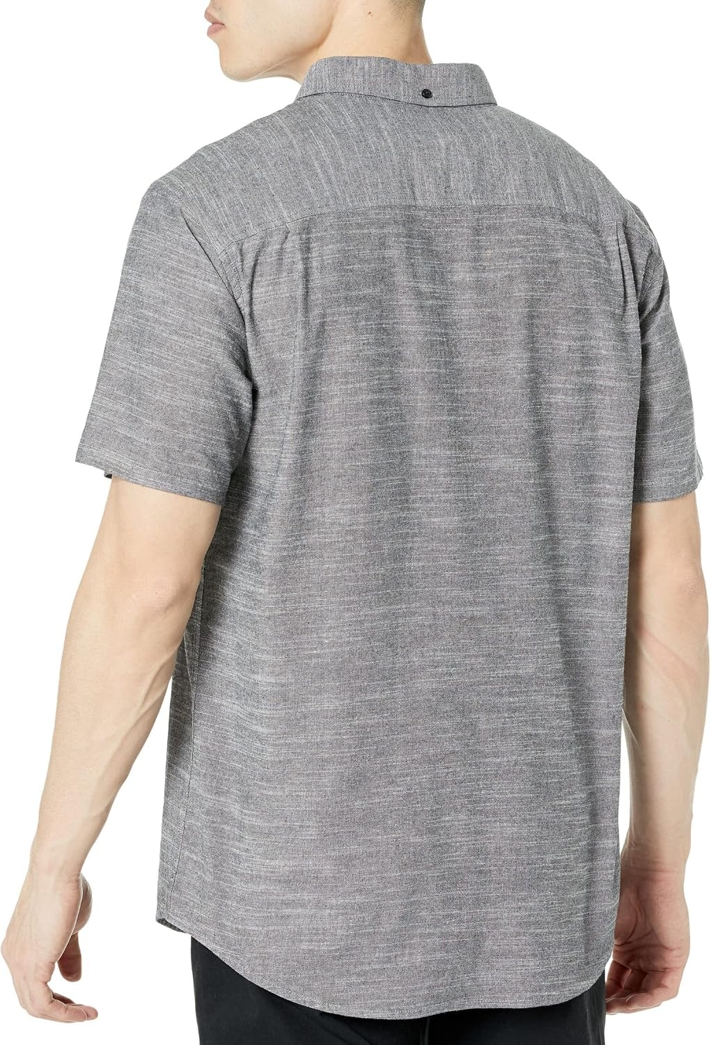 Hurley Men’s One and Only Textured Short Sleeve Button Up(Black 1)
