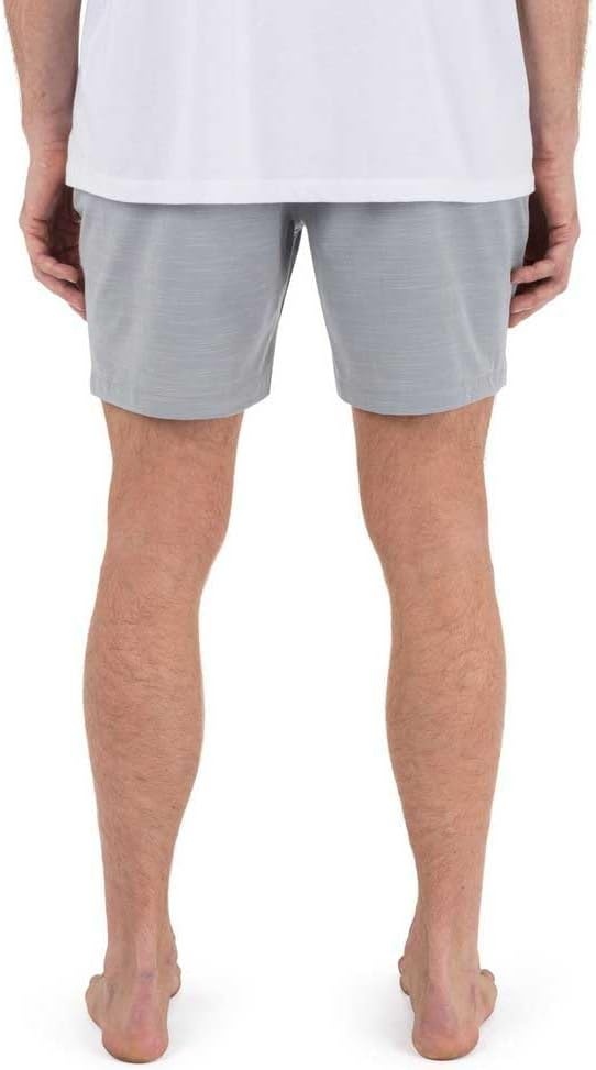 Hurley Men’s Phantom 4-Way Stretch Walk Shorts, 7″ Inseam 18″ Outseam. Quick Dry, Elastic Waistband(Particle Grey)
