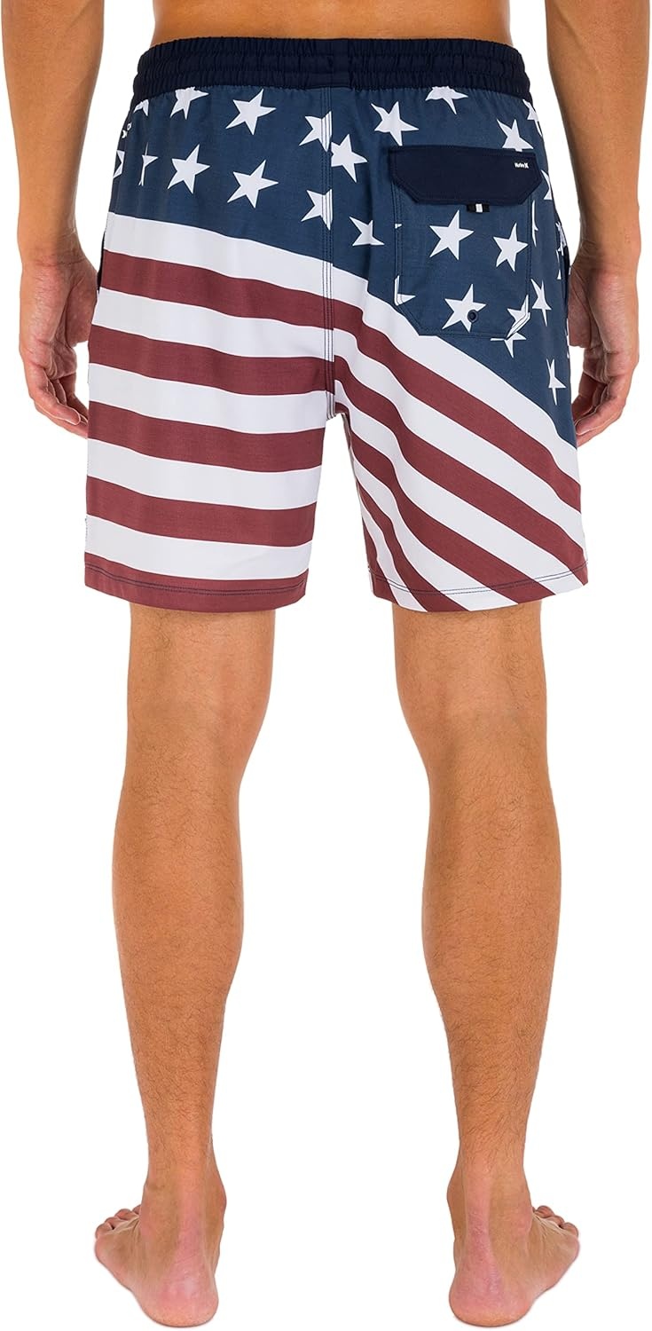 Hurley Men’s Printed 18″ Board Shorts(Red)