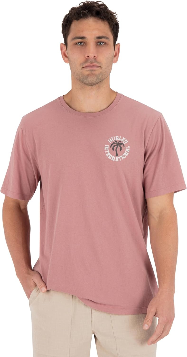 Hurley Men’s Palm Short Sleeve(Phantom Rose)
