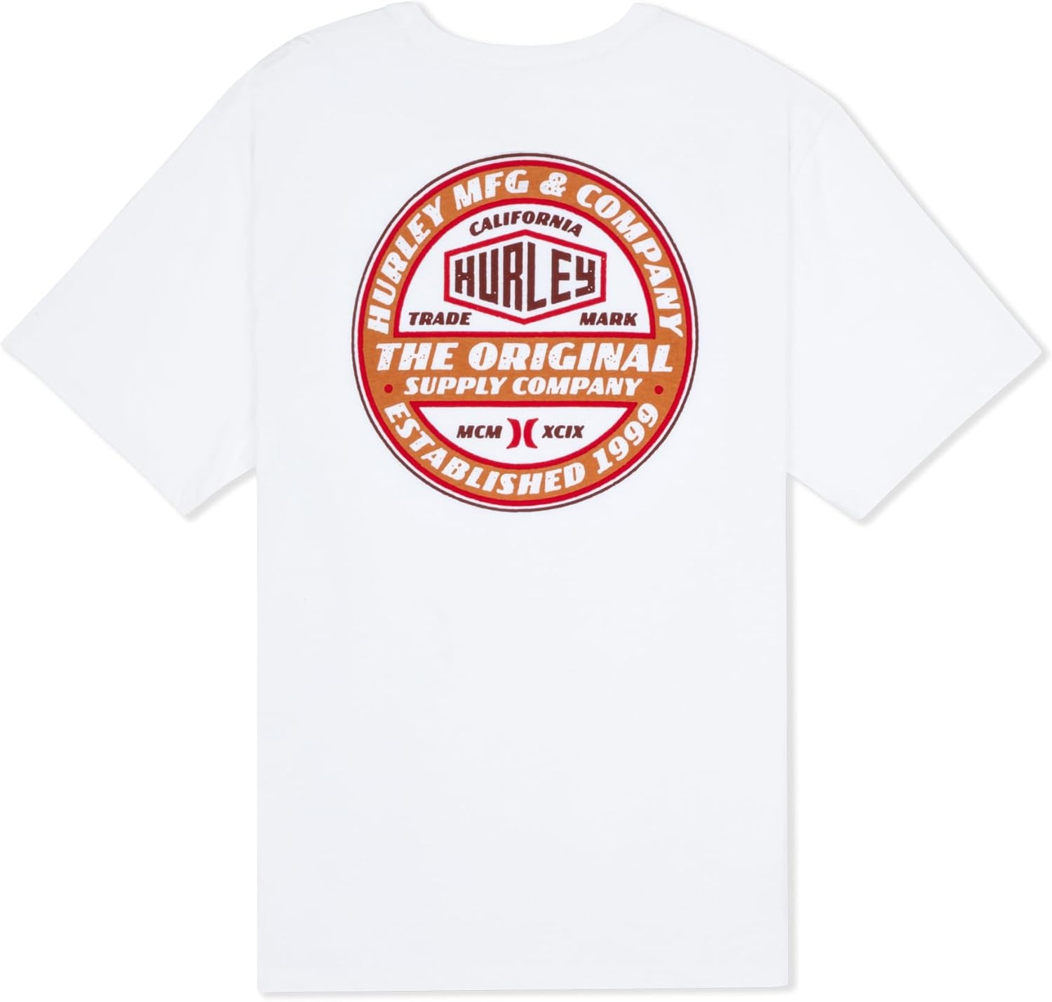 Hurley Mens All Seeing Short Sleeve(White/Orange)