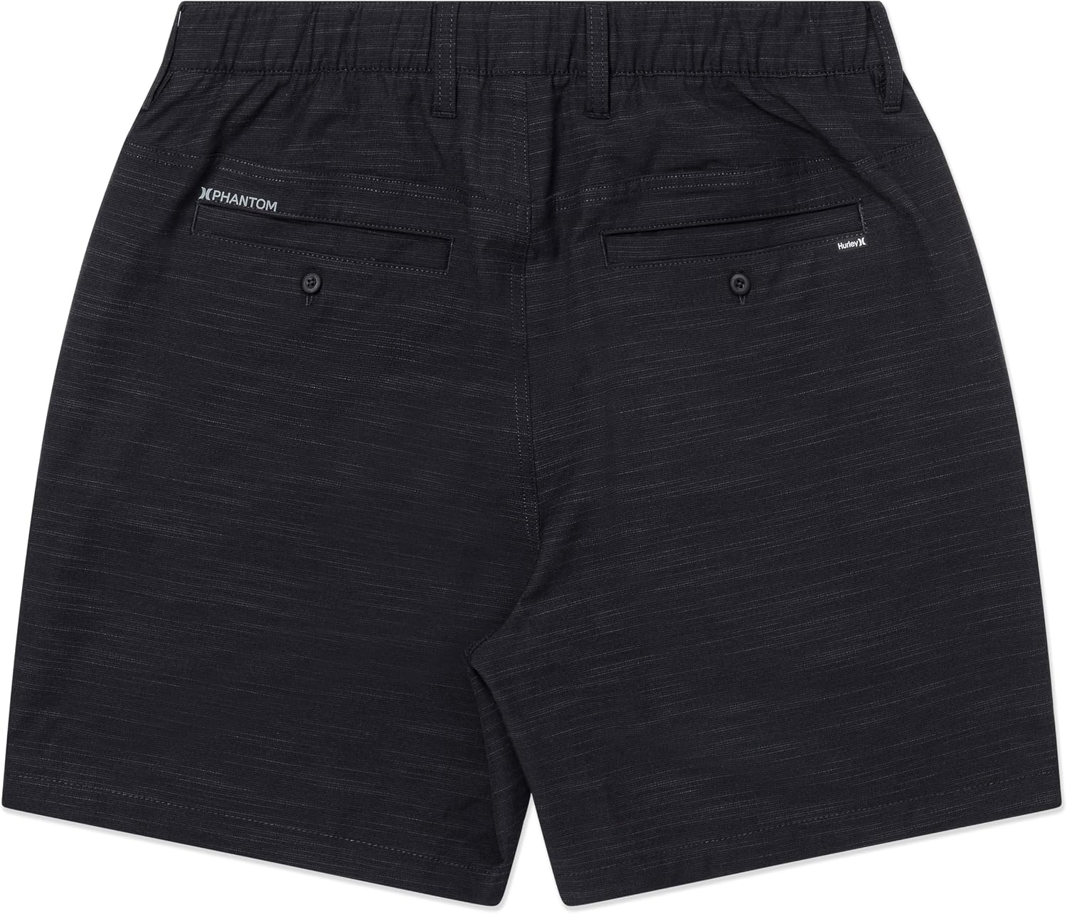 Hurley Men’s Phantom 4-Way Stretch Walk Shorts, 7″ Inseam 18″ Outseam. Quick Dry, Elastic Waistband(Black)