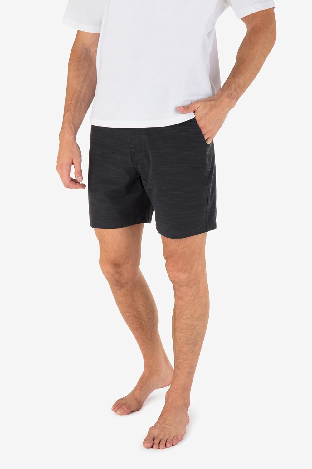 Hurley Men’s Phantom 4-Way Stretch Walk Shorts, 7″ Inseam 18″ Outseam. Quick Dry, Elastic Waistband(Black)