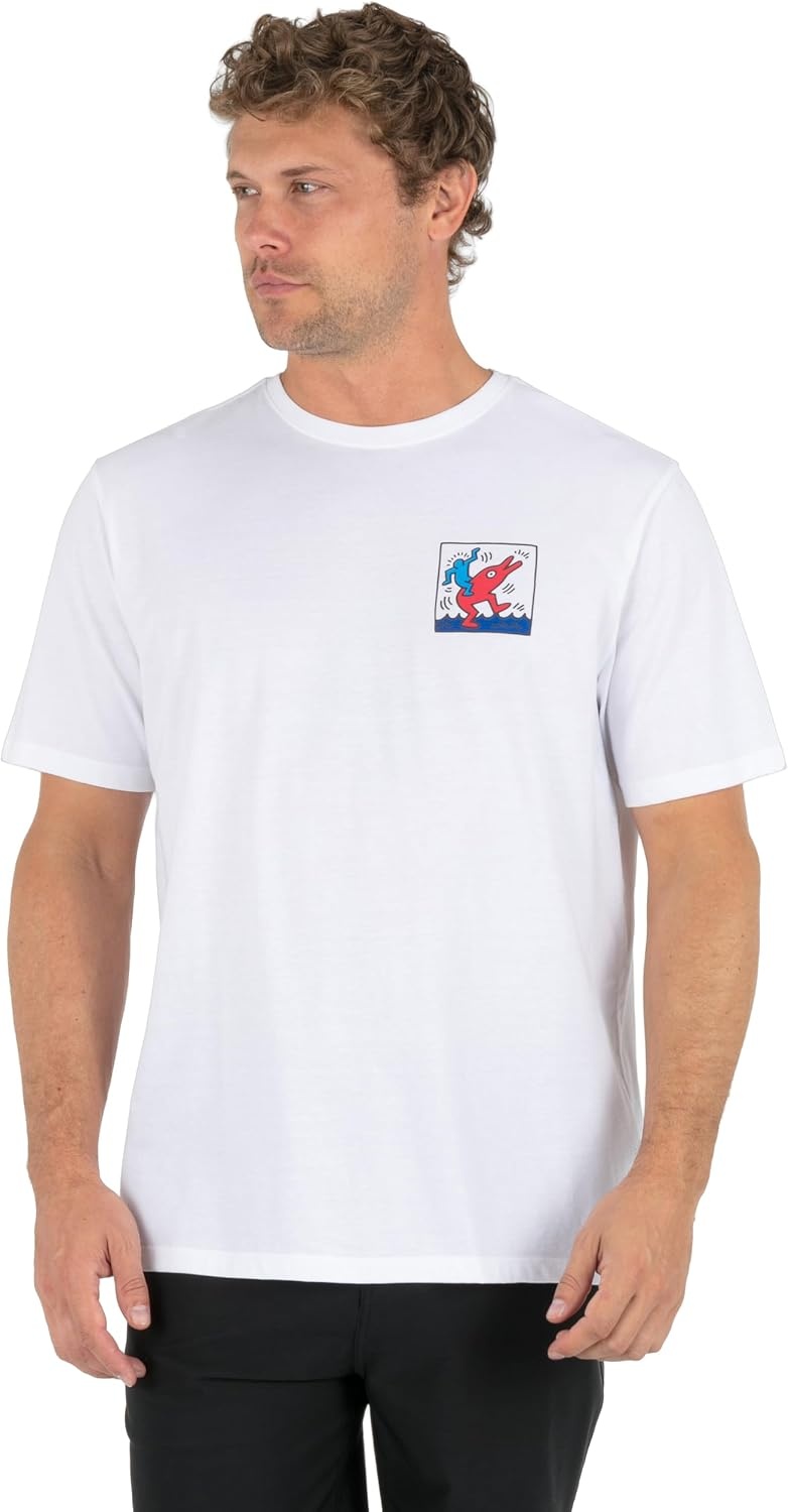 Hurley Mens All Seeing Short Sleeve(White – Keith Haring Collab)