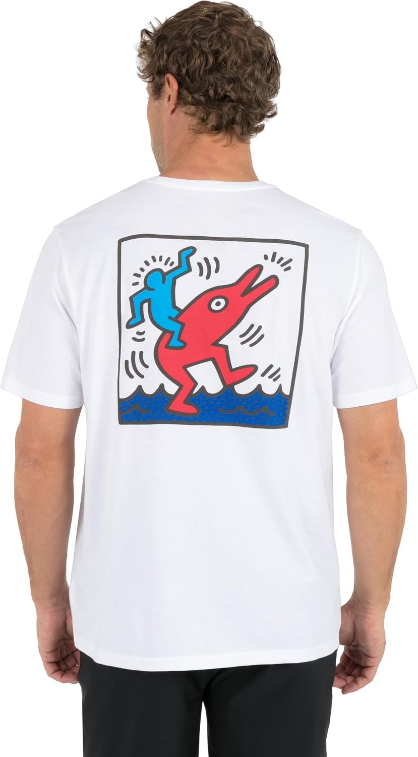 Hurley Mens All Seeing Short Sleeve(White – Keith Haring Collab)
