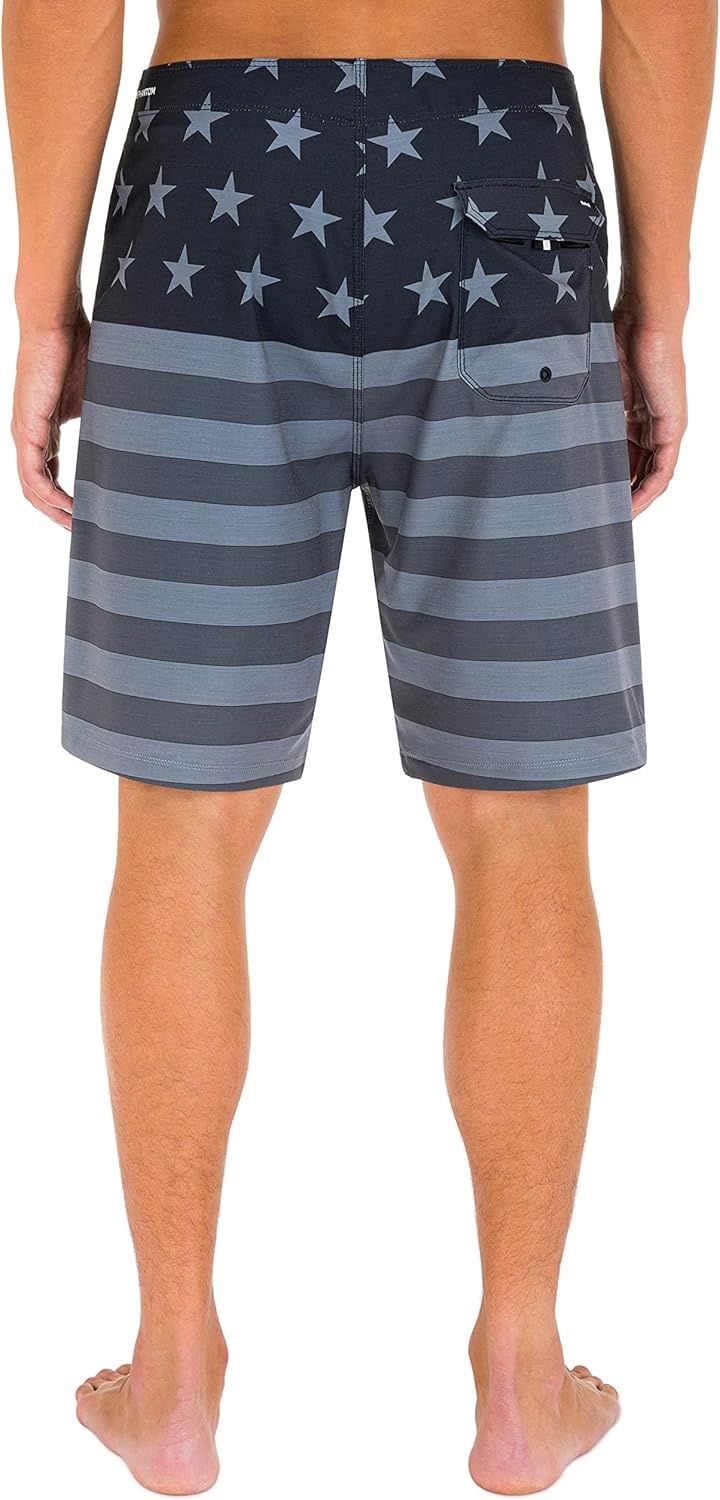 Printed 20″ Stretch Board Shorts(Black Combo)