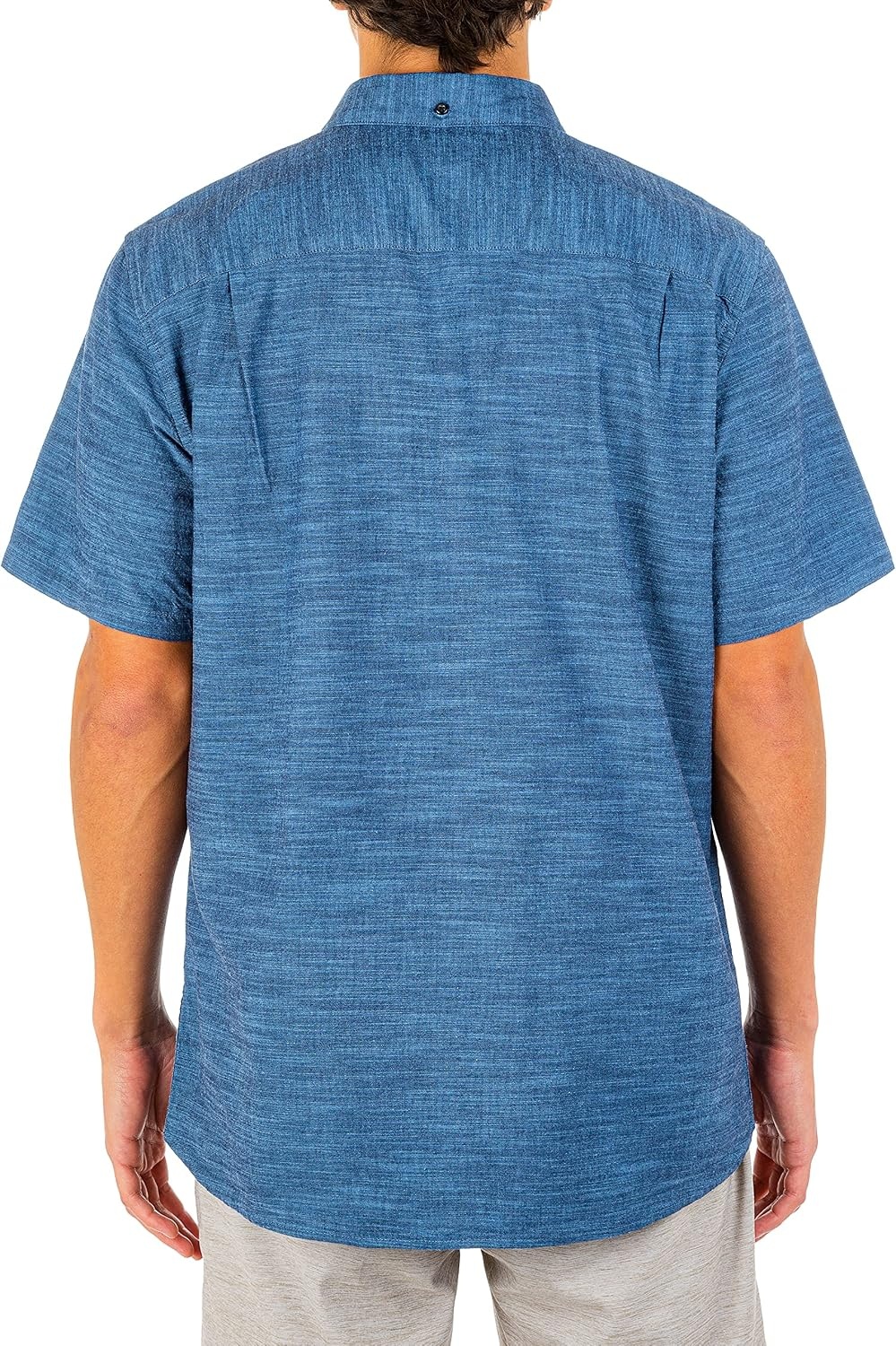 Hurley Men’s One and Only Textured Short Sleeve Button Up(Obsidian)