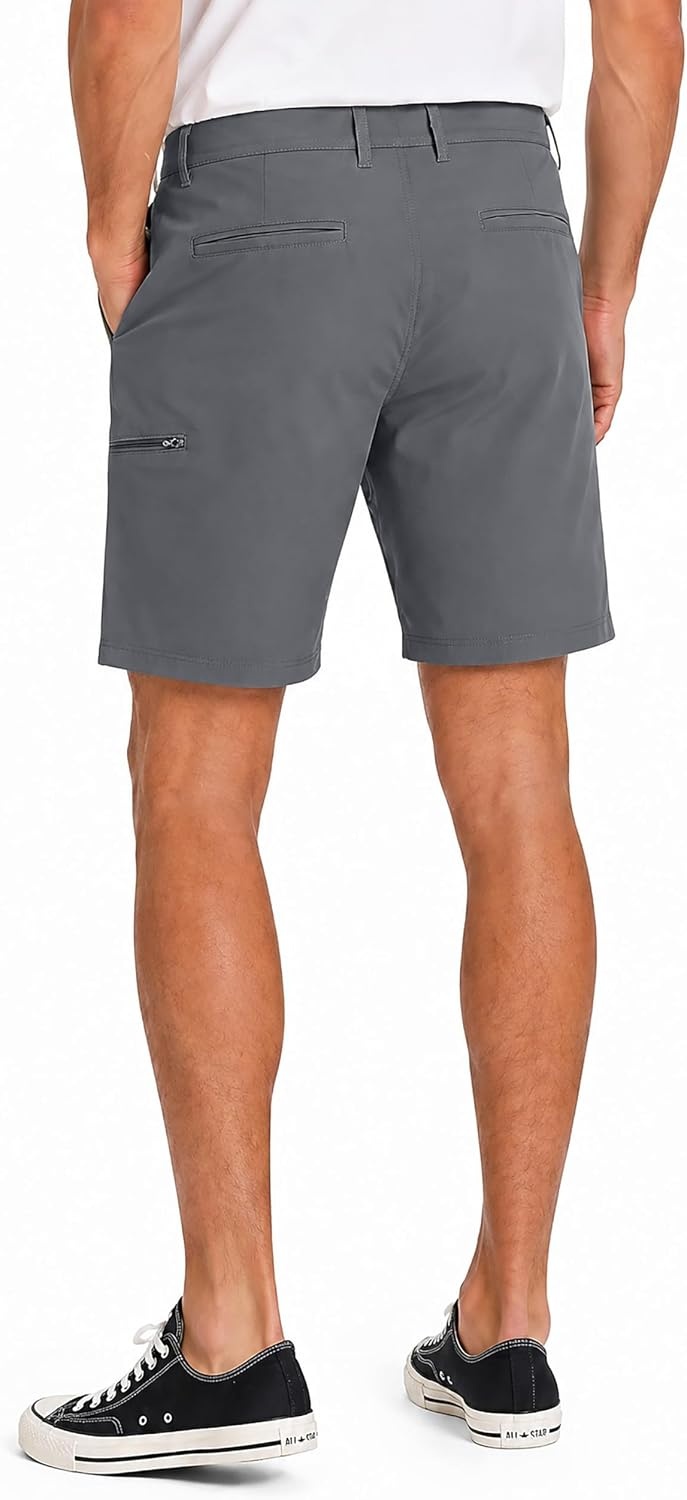 Hurley Men’s Phantom 4-Way Stretch Walk Shorts, 9″ Inseam 20″ Outseam, Quick Dry, Button Closure(Smokey Grey)