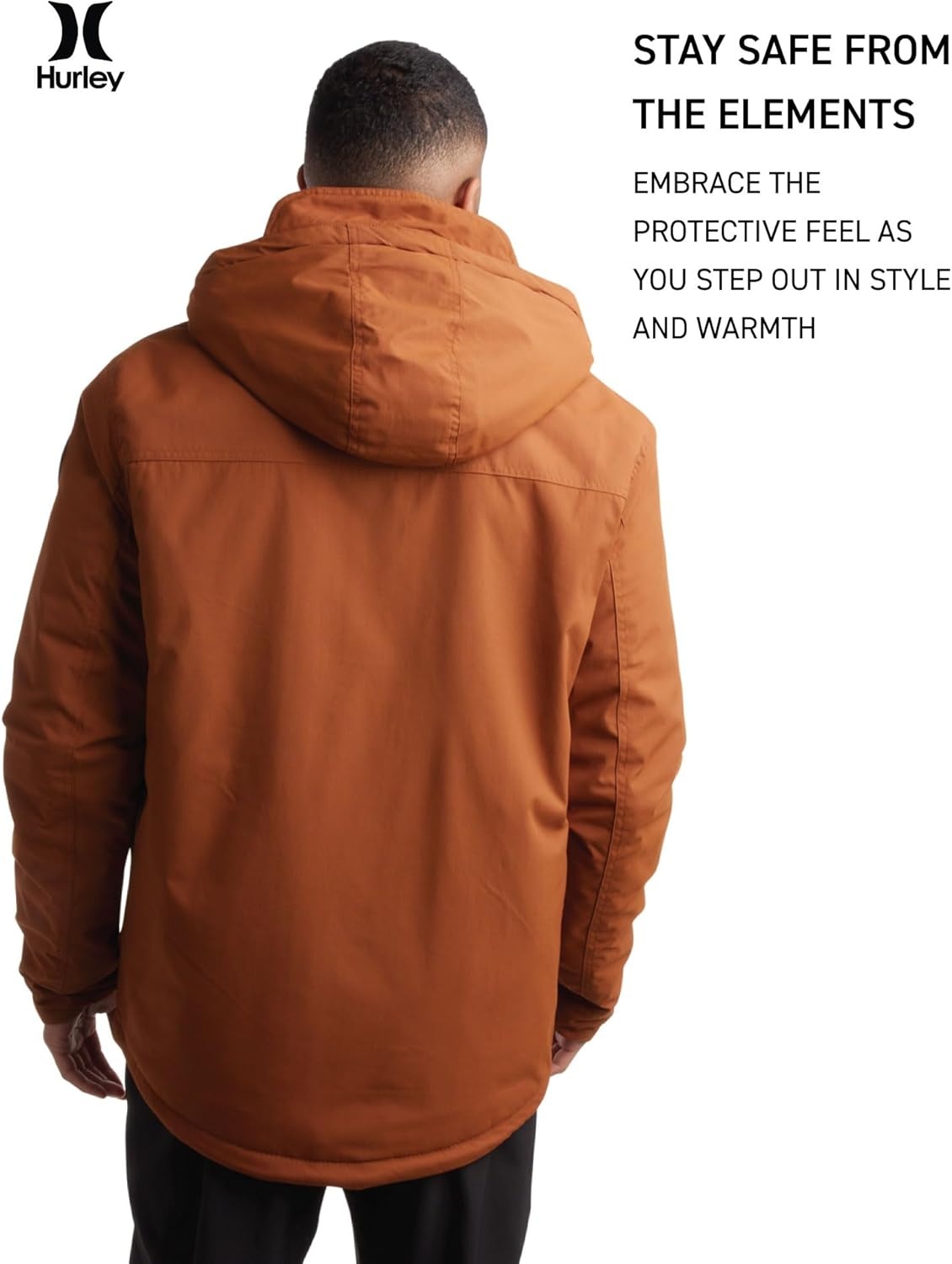 Hurley Mens Winter Jacket – Warm Zip Up Hooded Parka Sherpa Lined Jackets For Men with Multiple Pockets (Sizes S-XL)(Bronzed)