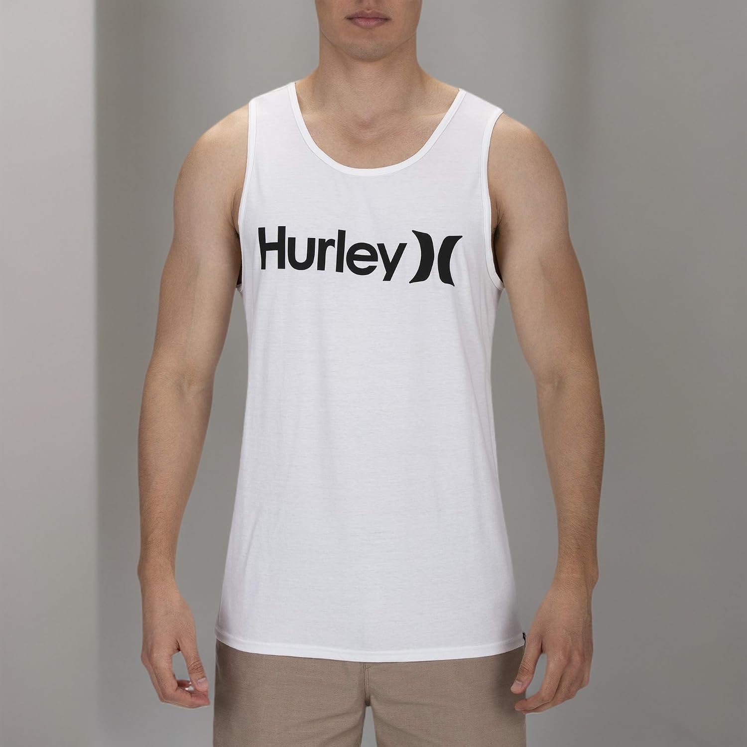 Hurley Men’s One & Only Graphic Tank Top(White/Black)