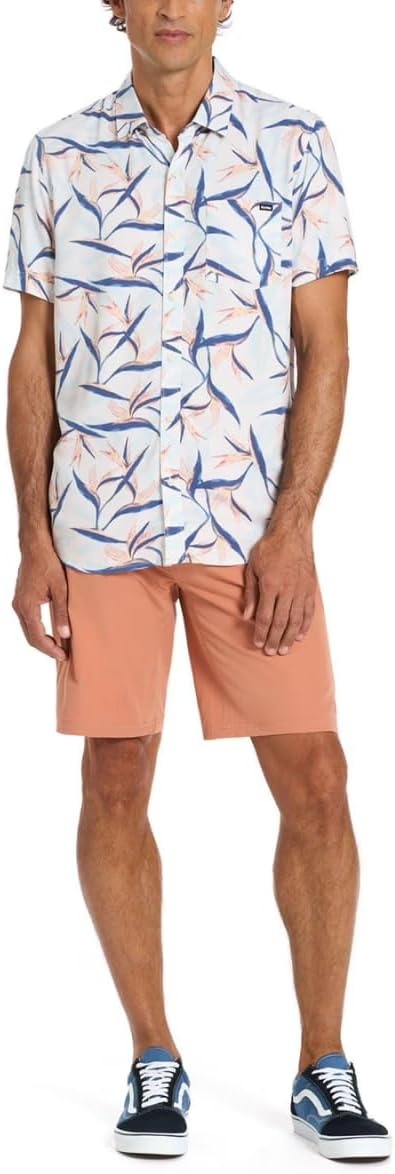Hurley Men’s Newport Stretch Short Sleeve(Destroyer Combo)