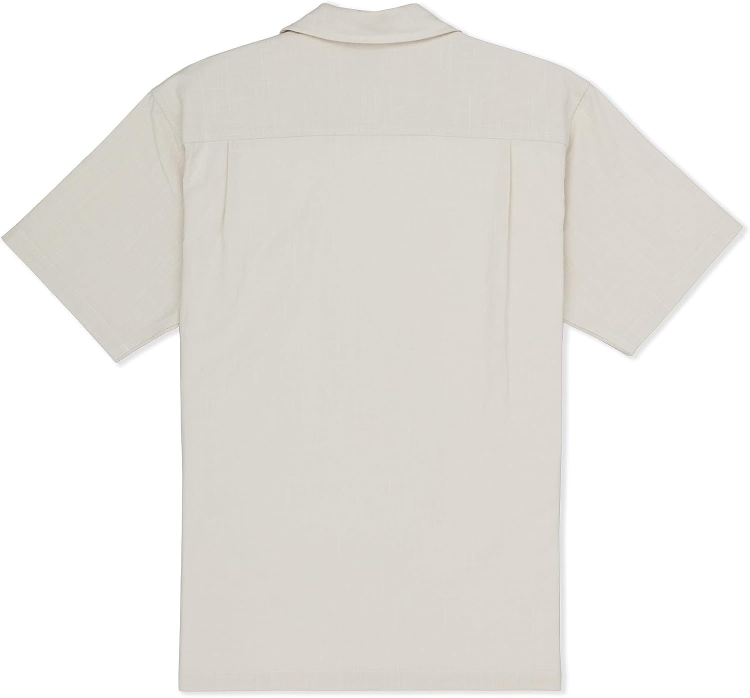 Hurley Men’s Short Sleeve Casual Button Down Shirt, Regular Fit, Chest Pocket(Bone – Embroidered)