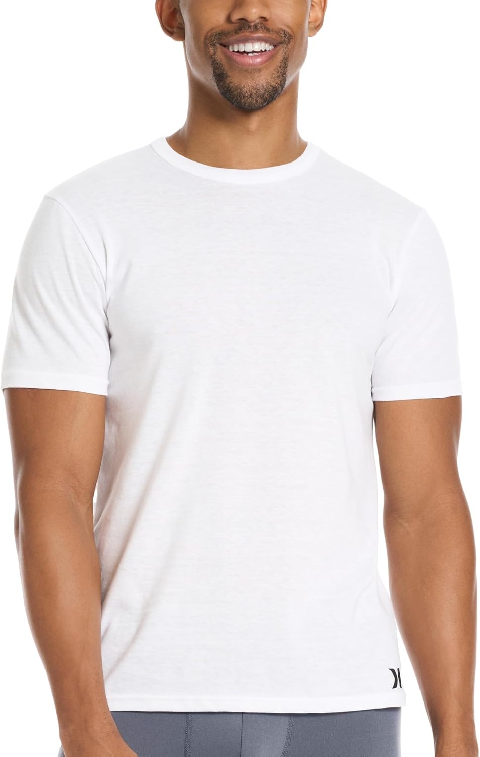 Hurley Men’s 3 Pack Cotton Crewneck Short Sleeve T-Shirt(Bright White)