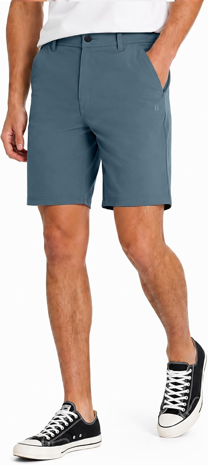 Hurley Men’s Phantom 4-Way Stretch Walk Shorts, 9″ Inseam 20″ Outseam, Quick Dry, Button Closure(Marble Blue)