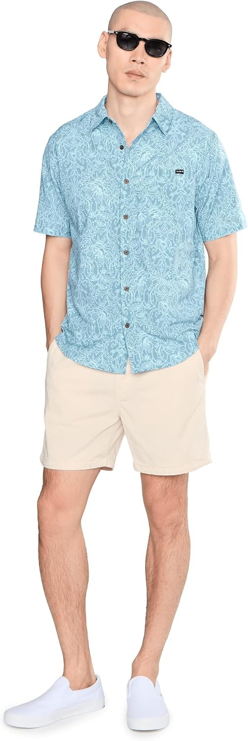 Hurley Men’s Newport Stretch Short Sleeve(Worker Blue)
