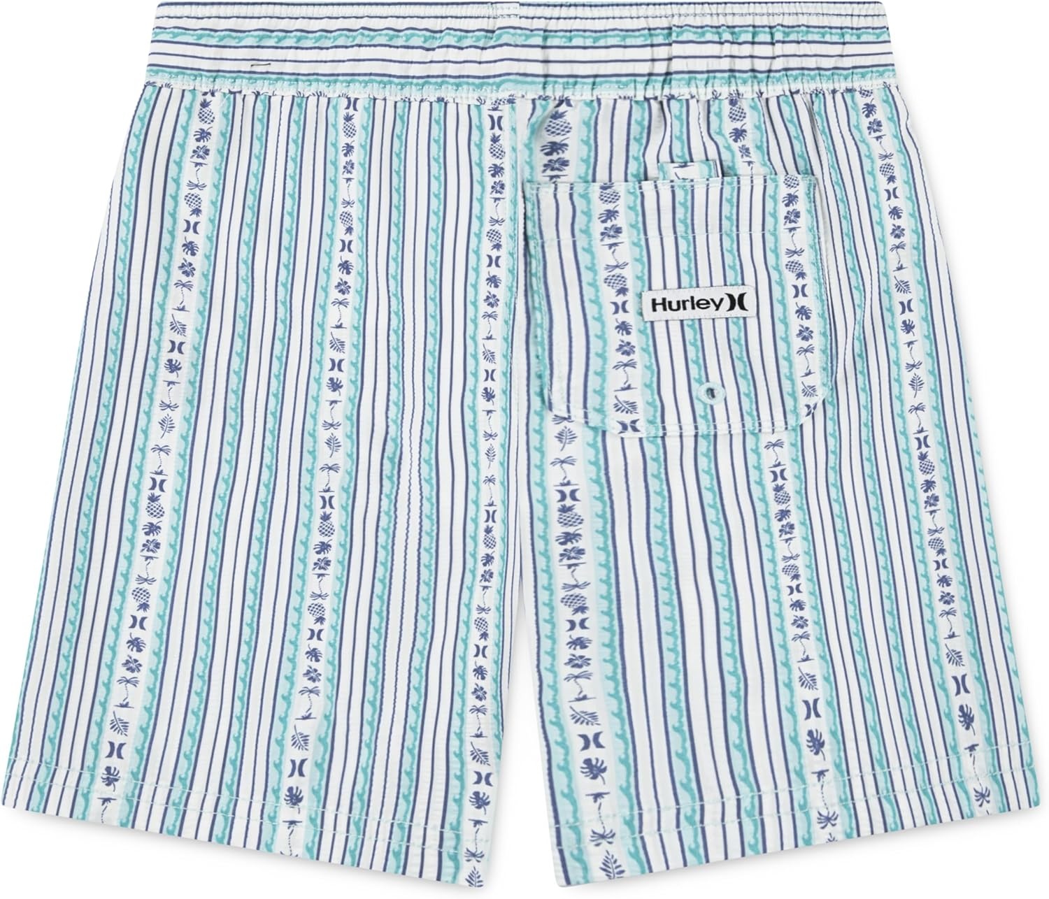 Hurley Boys’ Pull on Swim Trunks(Mint Candy Seersucker)